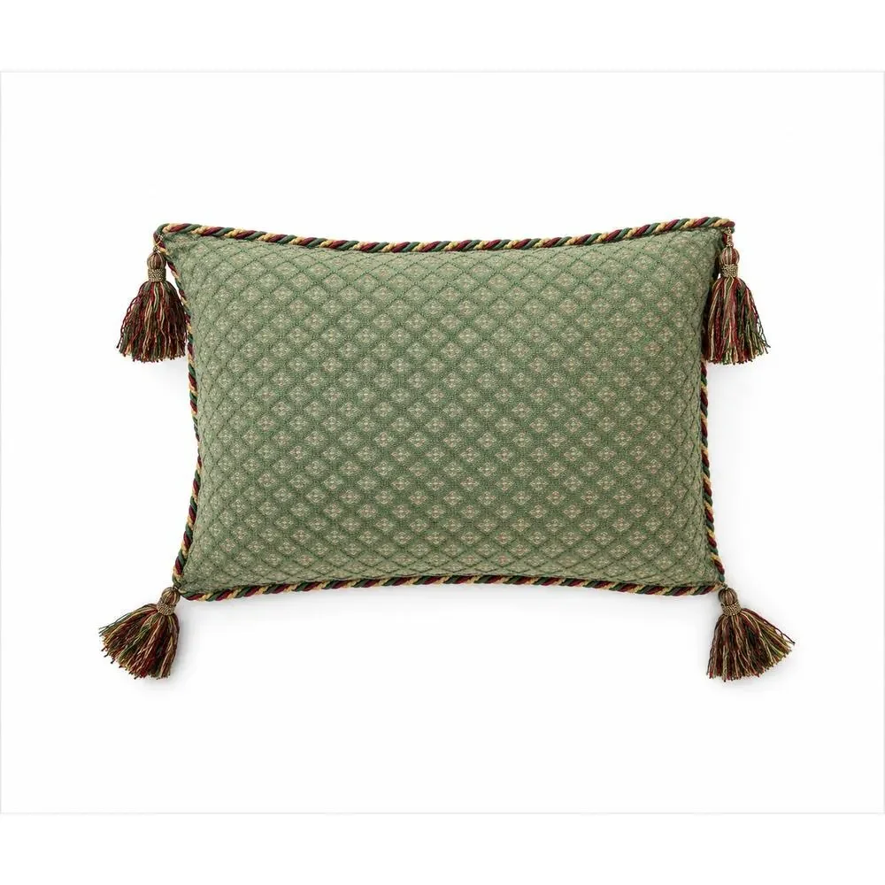 Passamaneria Toscana Tassel Accent Pillow Textured Lattice